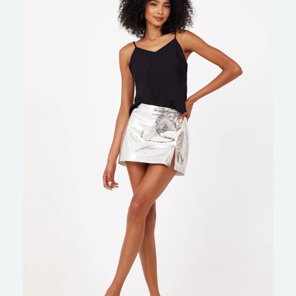 Amanda Uprichard Dale Skort silver metallic